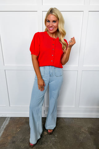 The Charliee Flare Leg Jeans by Anniewear - Light Wash Denim