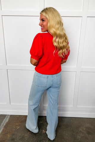 The Charliee Flare Leg Jeans by Anniewear - Light Wash Denim