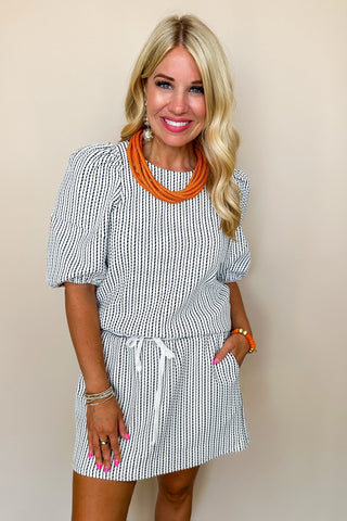 The Camden Matching Set in Navy and White