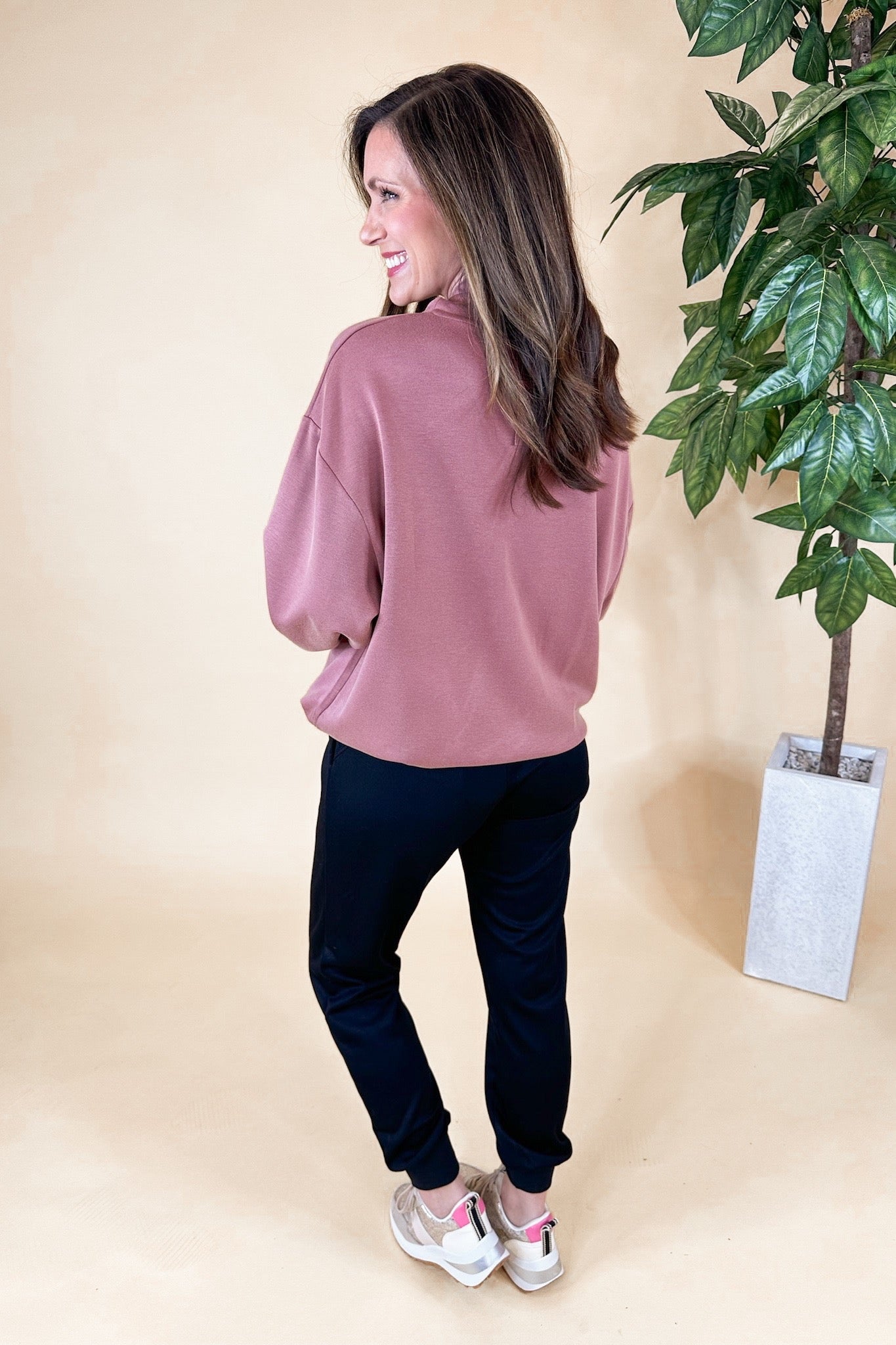 Buttery Soft Red Cowl Neck Drawstring Hem Top