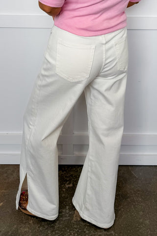 Salt & Stitch White Denim Straight Leg Jeans
