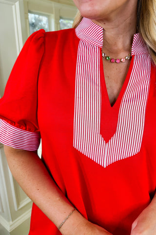 The Anna Claire Shift Dress in Red