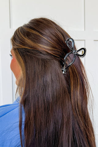 Black Bow Hair Claw Clip