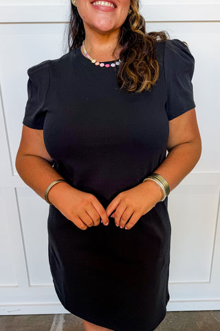 The Carolina T-shirt Dress in Black by Mary Square
