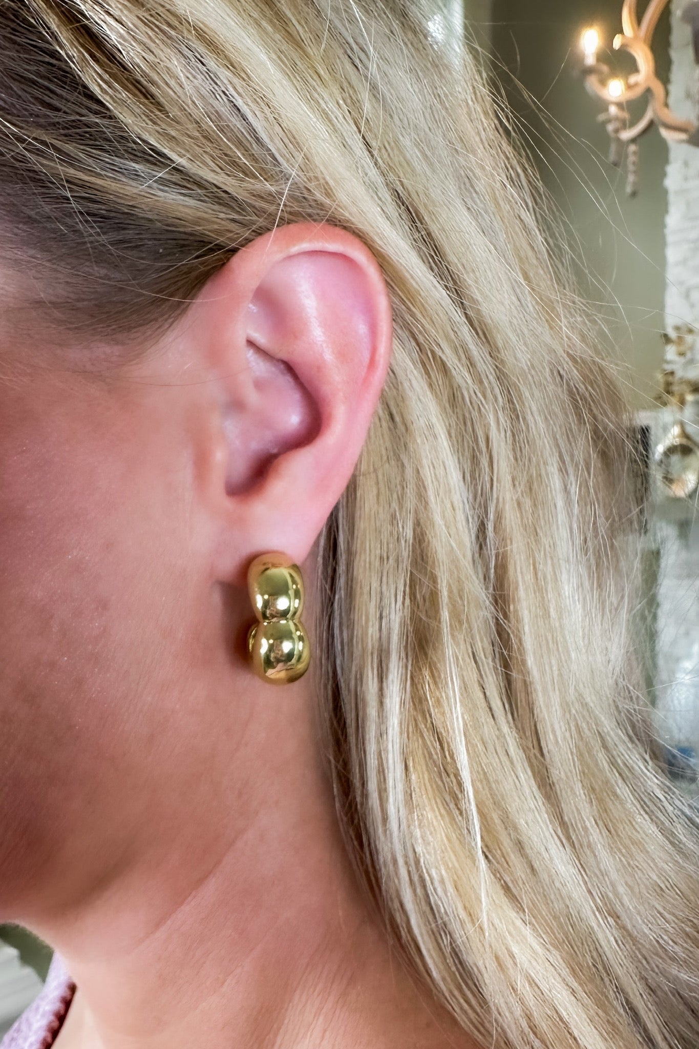 Lulu's Gold Plated Mini Hoop Earrings by Treasure Jewels