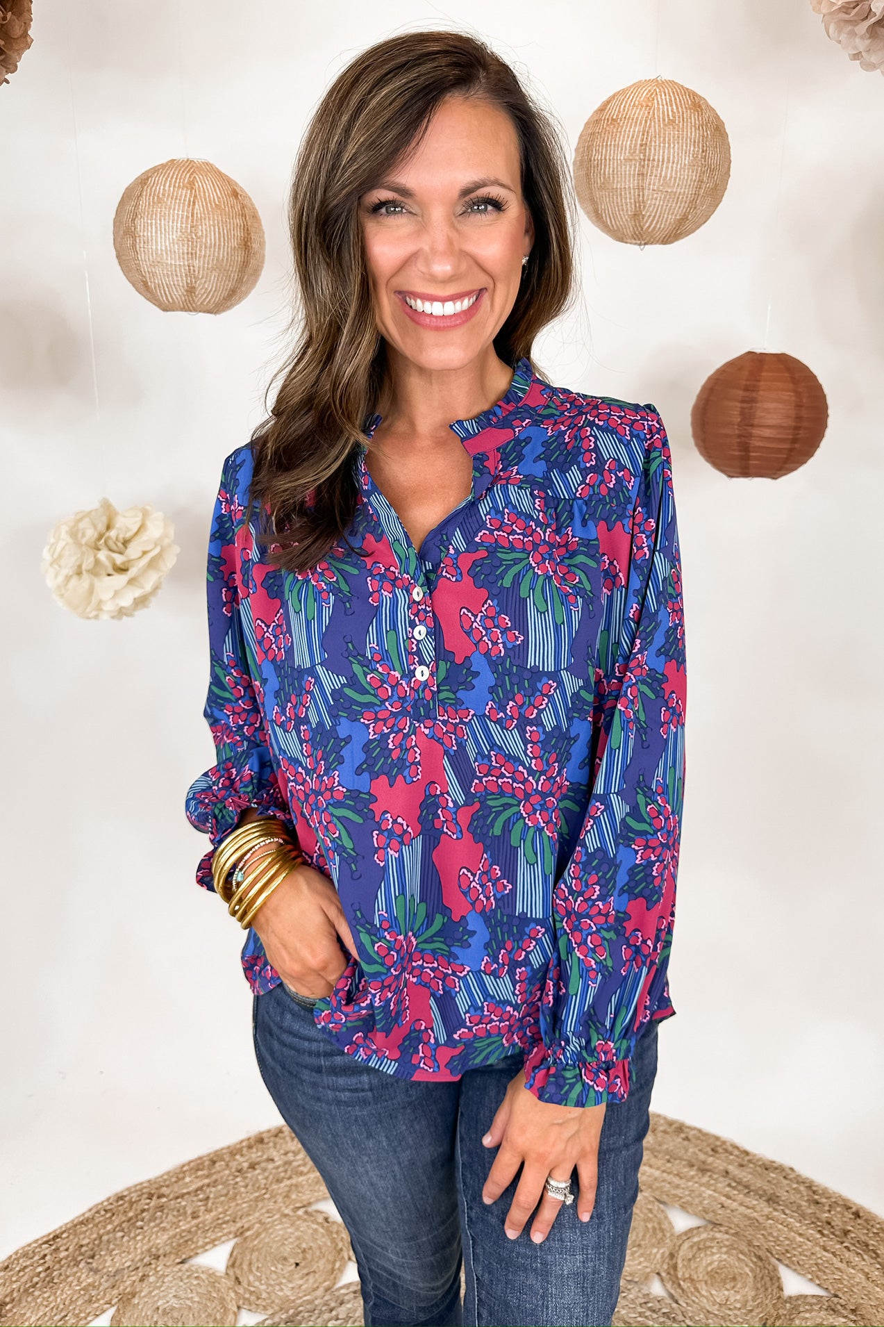The Gianna Centerpiece Button Down Top by Michelle McDowell