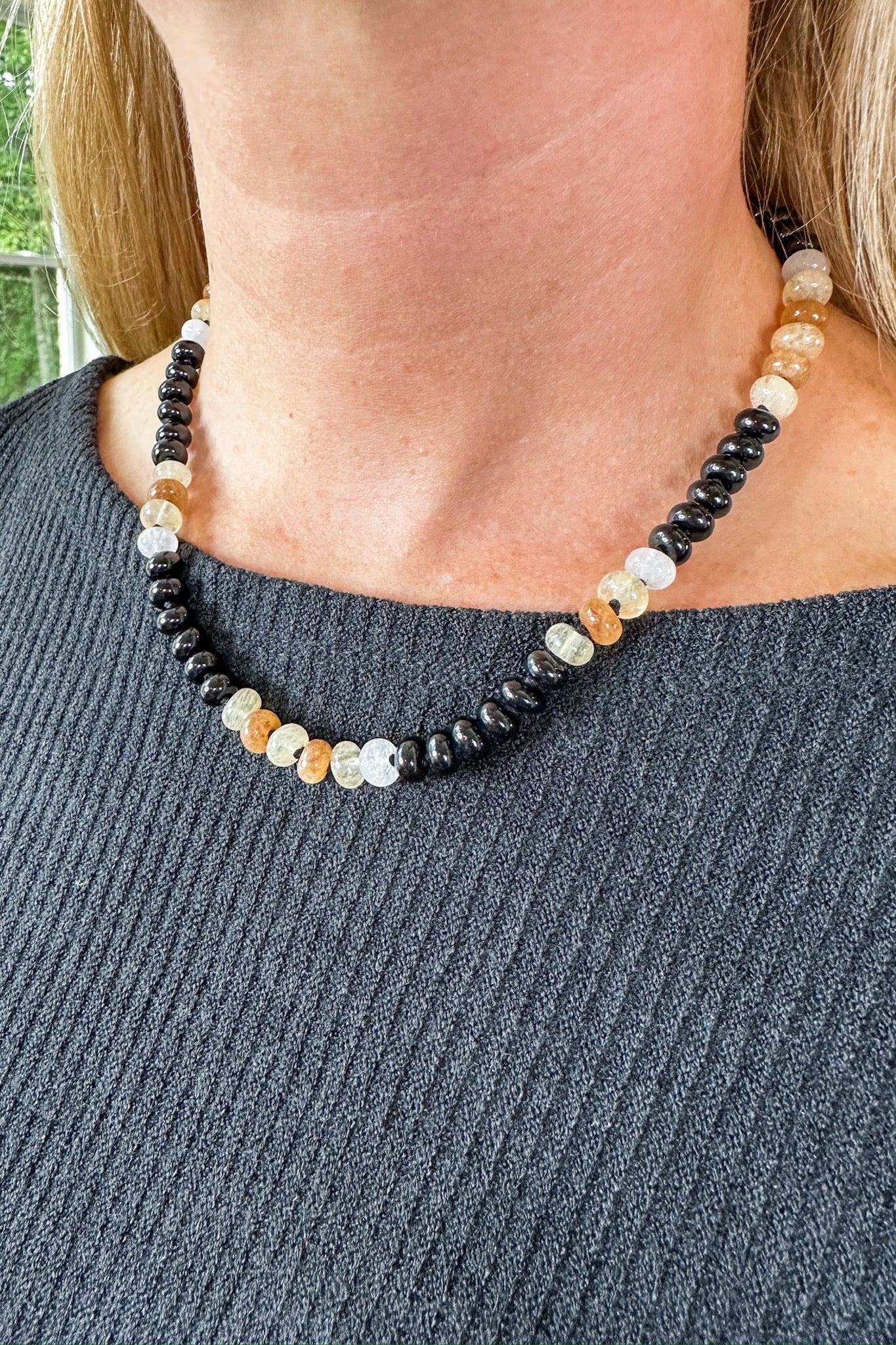 The Brooke Black & Brown Gemstone Necklace by Treasure Jewels