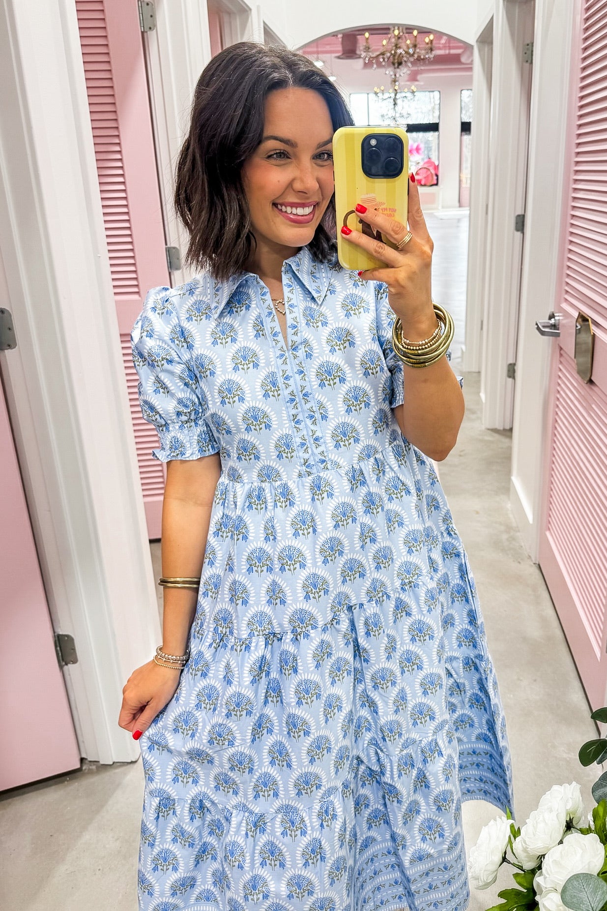 The Molly Dress in Sun Shower Blue by Mary Square XS The Molly Dress in Sun Shower Blue by Mary Square XS