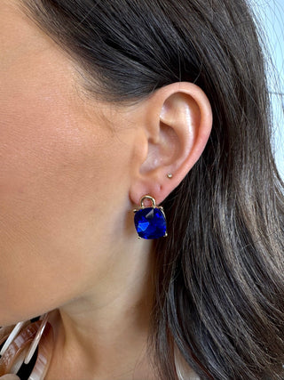 The Everyday Gemstone Stud Earrings in Blue