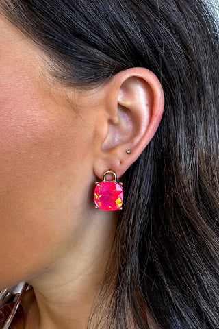 The Everyday Gemstone Stud Earrings in Pink