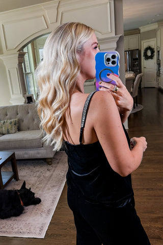 Afterglow Velvet Cami in Black