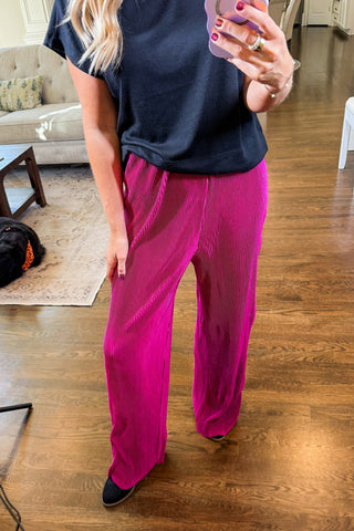 Hot Pink Deal- The Magenta Velvet Pants
