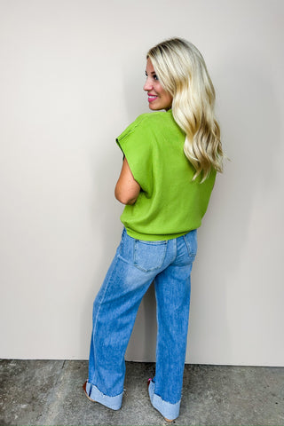 The Krissy Cuffed Wide Leg Jean