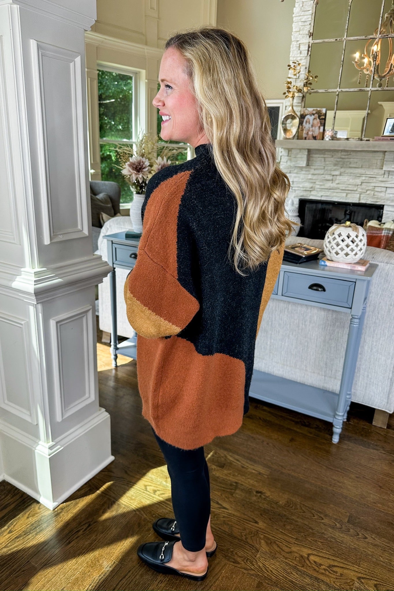 Black & Toffee Oversized Sweater