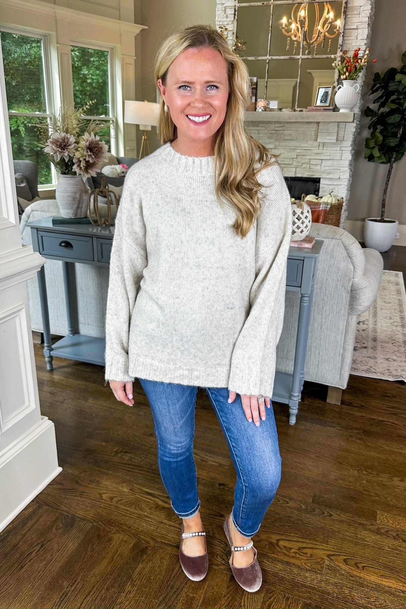 Soft & Cozy Closet Staple Merle Knit Sweater in Cream