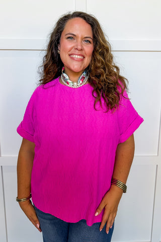 Dear Scarlett Marley Top in Hot Magenta
