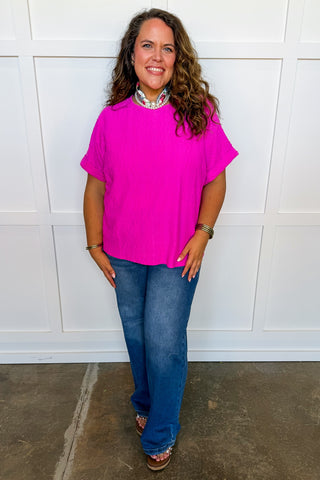 Dear Scarlett Marley Top in Hot Magenta
