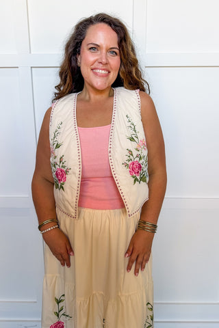 Timeless Bloom Embroidered Vest