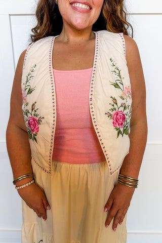 Timeless Bloom Embroidered Vest
