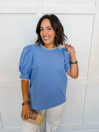 The Thea Top in Blue by Mary Square