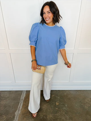 The Thea Top in Blue by Mary Square