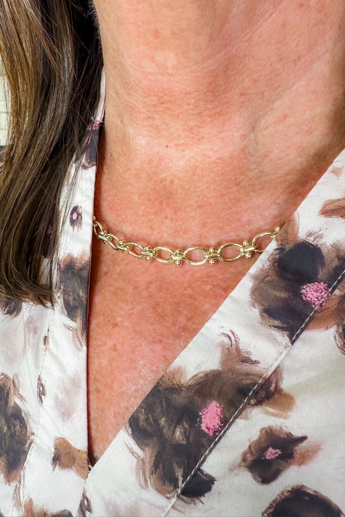 Fancy Linked Gold Chain Necklace by Treasure Jewels