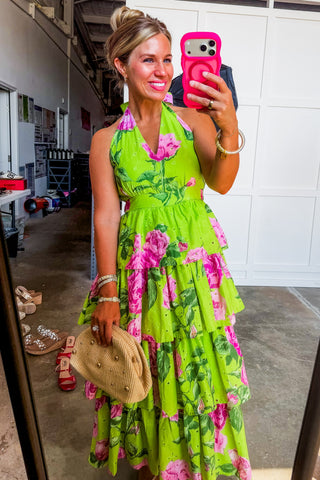 Tiana's Favorite Tiered Eyelet Midi Dress