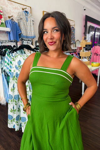 Paris After Dark Midi Dress in Matcha