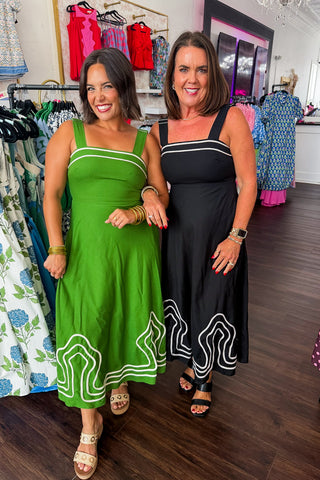 Paris After Dark Midi Dress in Matcha