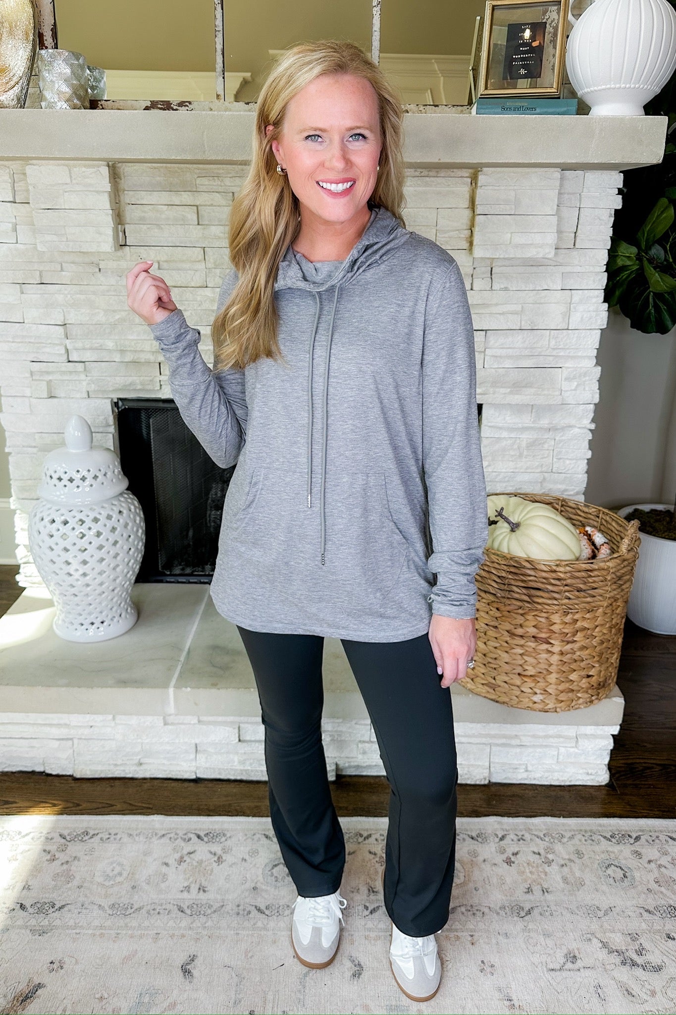 Heather Grey Lightweight Throw On & Go Hoodie