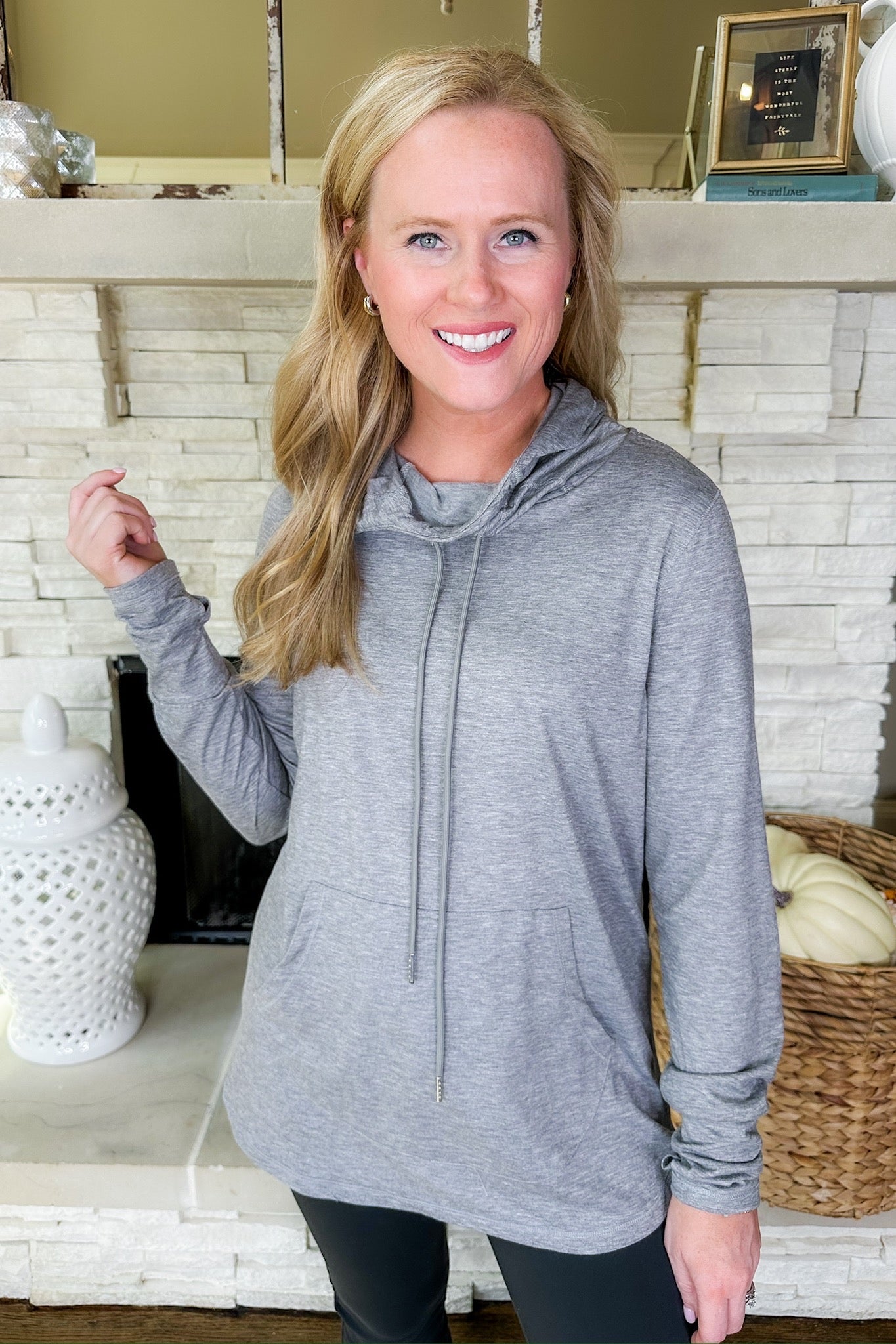 Heather Grey Lightweight Throw On & Go Hoodie