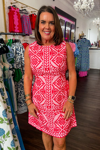 Santorini Garden Dress in Red