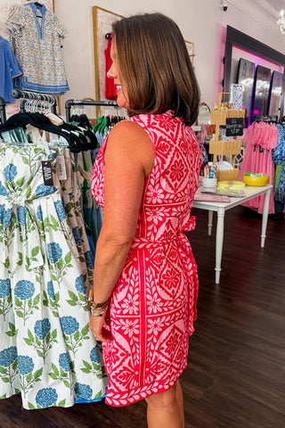 Santorini Garden Dress in Red
