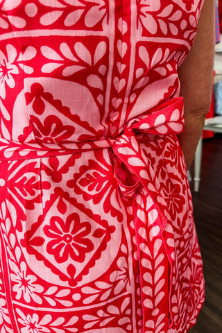 Santorini Garden Dress in Red