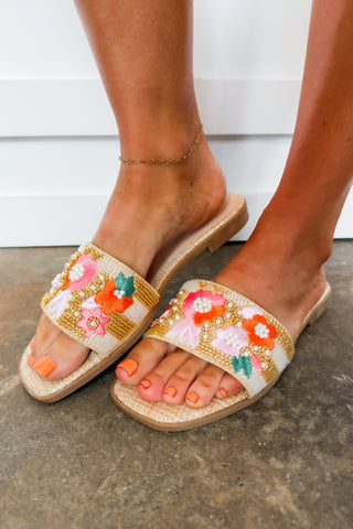 The Rae Floral Beaded Sandal