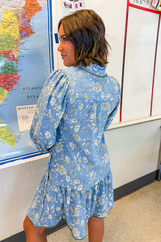 The Audrey Dress in Song Bird Blue by Mary Square