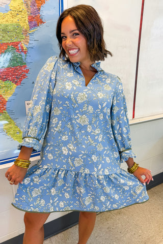 The Audrey Dress in Song Bird Blue by Mary Square