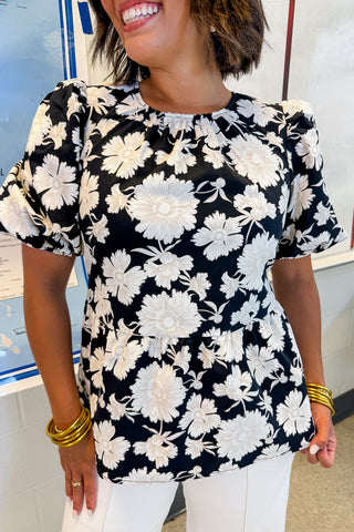 The Nina Top in Garden District Black by Mary Square