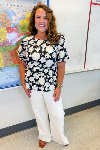 The Nina Top in Garden District Black by Mary Square