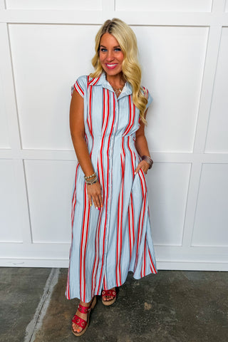 The Nantucket Stripe Midi Dress