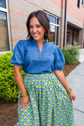 The Lainey Top in Chambray by Mary Square