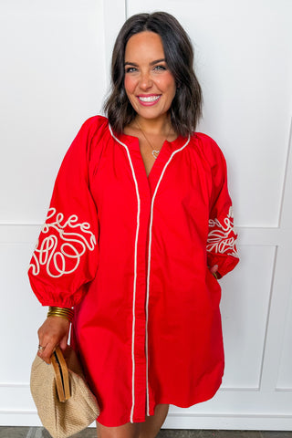 The Capri Coast Embroidered Mini Dress