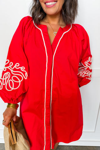 The Capri Coast Embroidered Mini Dress