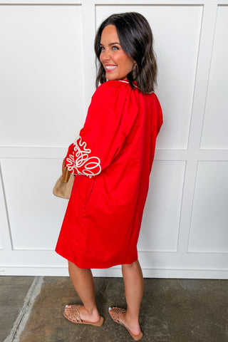 The Capri Coast Embroidered Mini Dress