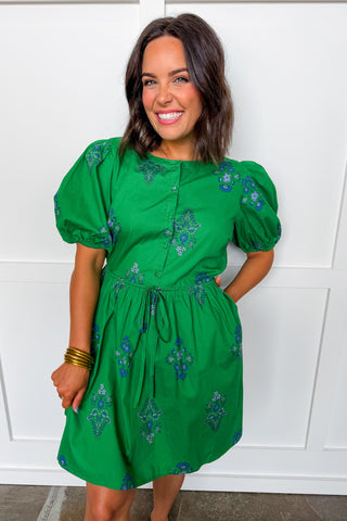 green floral tie dress Beverly Green Floral Tie Shoulder Midi Dress