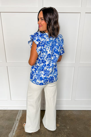 Carli Floral Button Down Ruffle Top