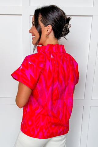 Sienna Diamond Ikat Button Front Top