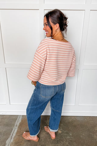 The Everyday Stripe Tee in Rose