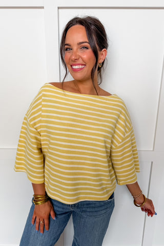 The Everyday Stripe Tee in Yellow