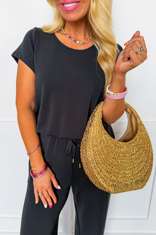 The Carlise Jumpsuit in Black by Mary Square